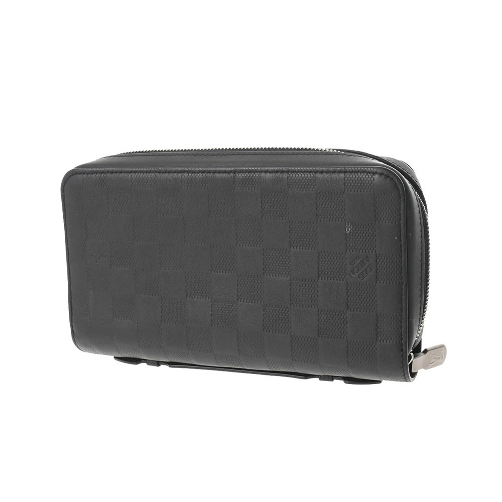 Louis Vuitton Infini Taurillon Wallet Long Black Leather Zippy Onyx Damier